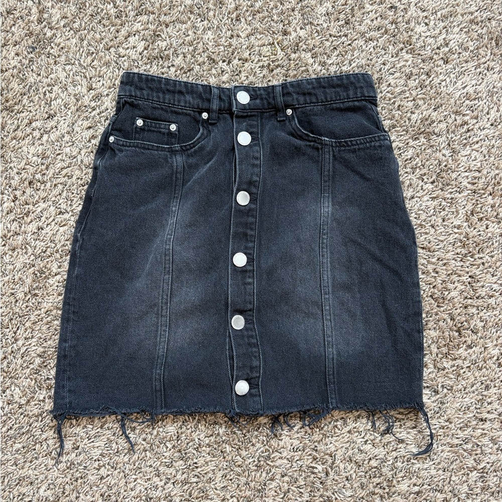 H&M Charcoal Button-Down Mini Skirt